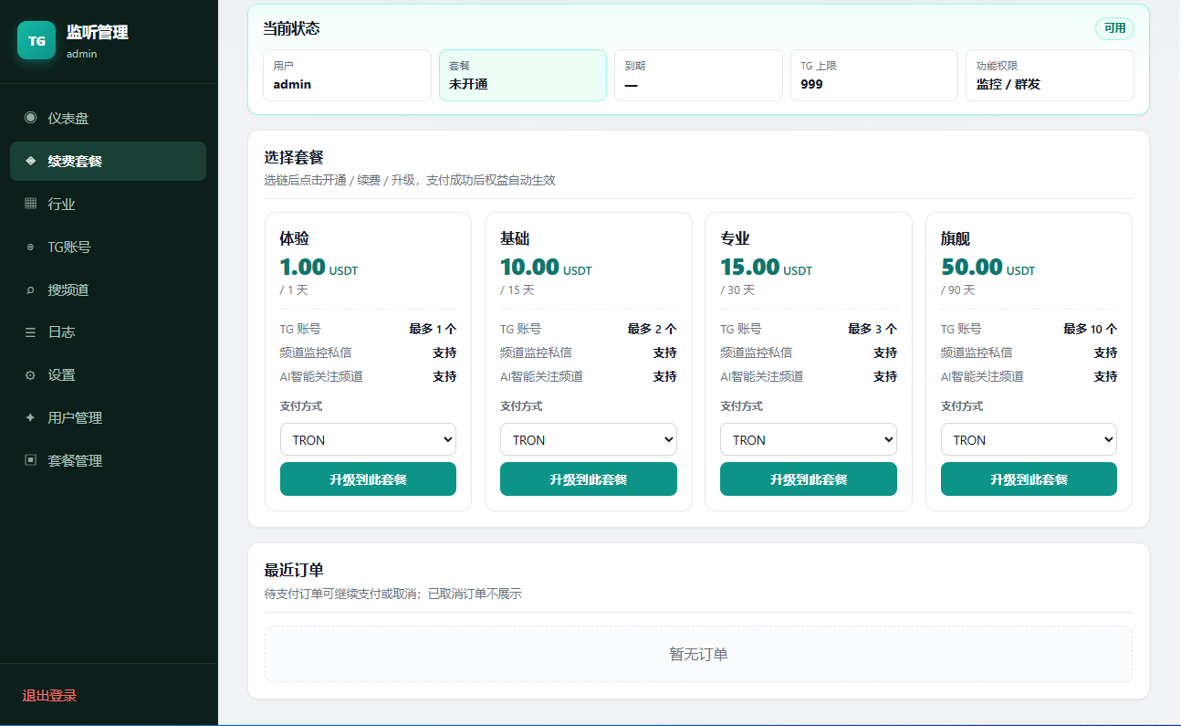 TG频道监听私信